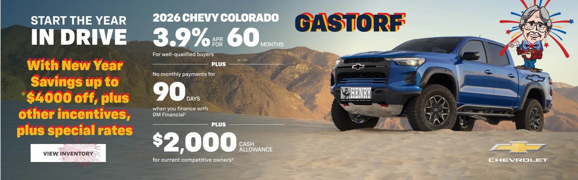 2026 Chevy Colorado. 3.9% APR for 60 Months for well-qualifi