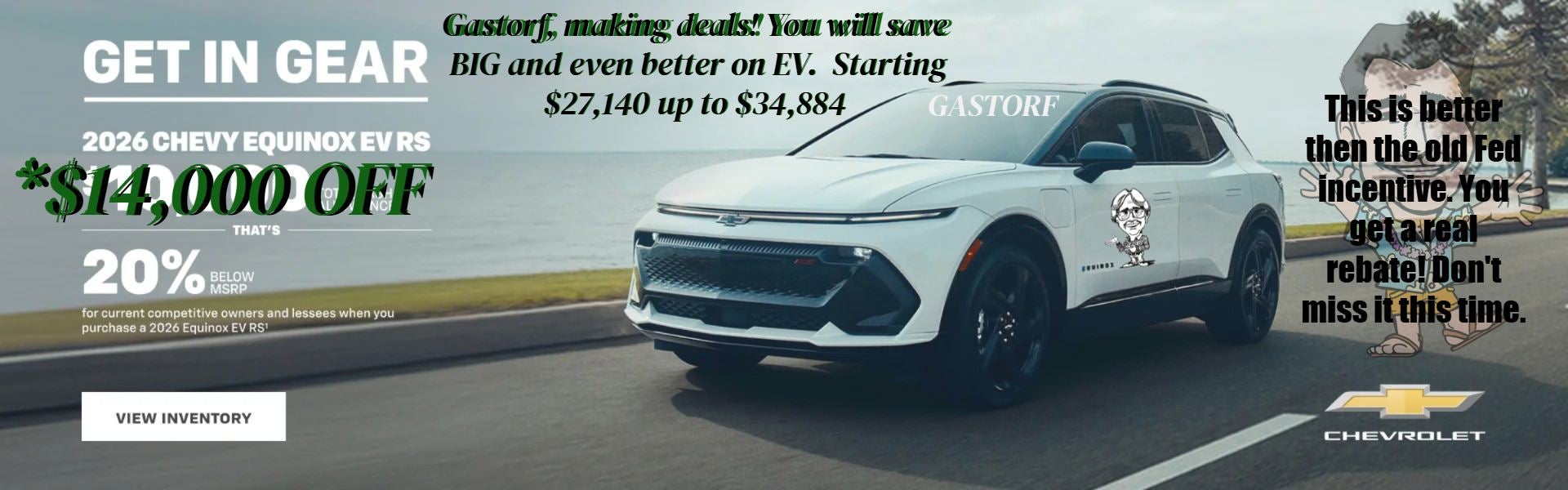 2026 Chevy Equinox EV RS. $10,000 Total Cash Allowance. That