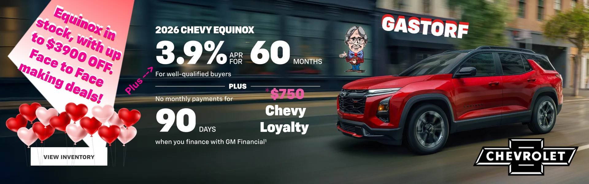 2026 Chevy Equinox. 3.9% APR for 60 Months For well-qualifie