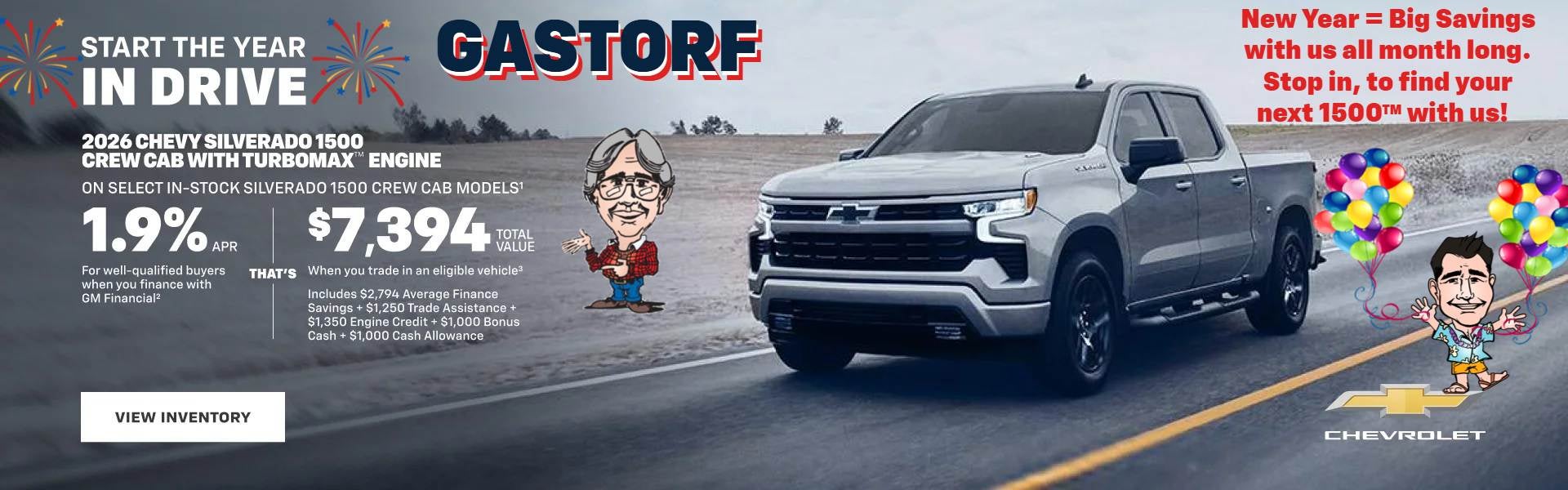 2026 Chevy Silverado 1500 Crew Cab with TurboMax Engine. 0% 