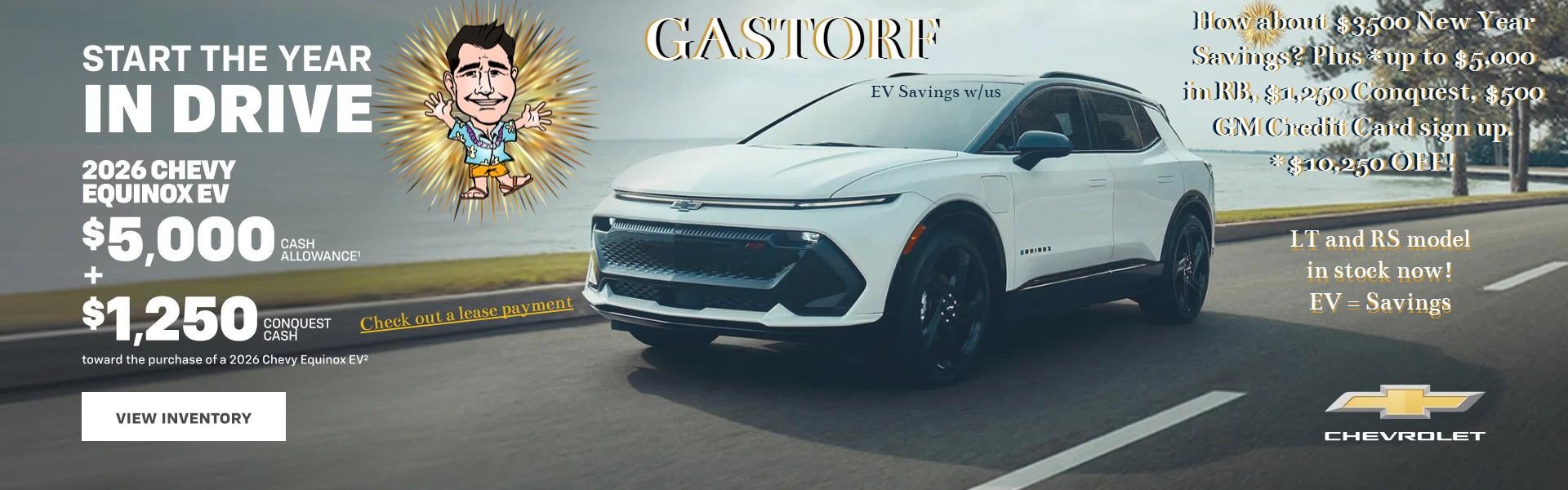 2026 Chevy Equinox EV. $5,000 Cash Allowance plus $1,250 Con