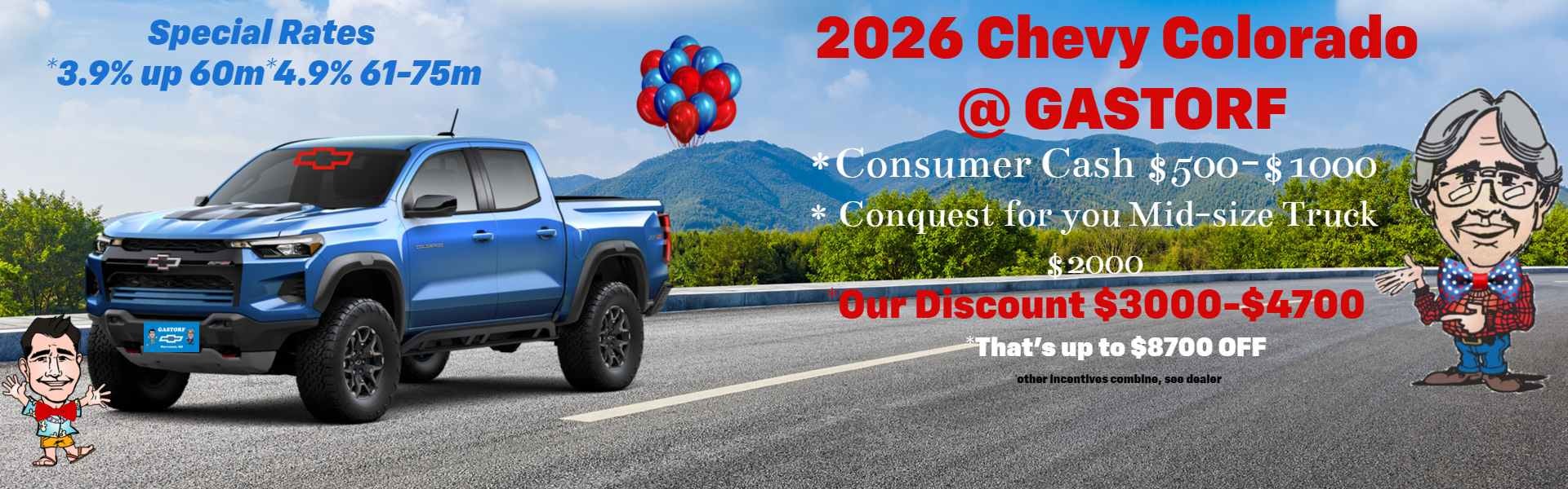 2026 Chevy Colorado. 3.9% APR for 60 Months for well-qualifi