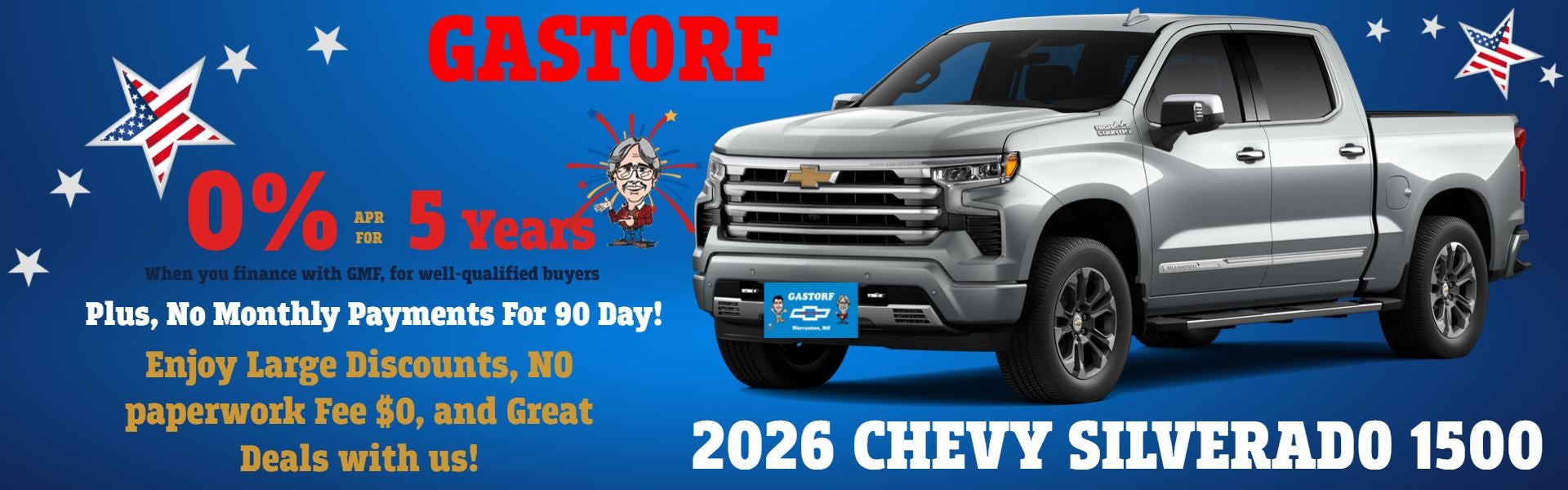 2026 Chevy Silverado 1500. 0% APR for 5 years for well-quali