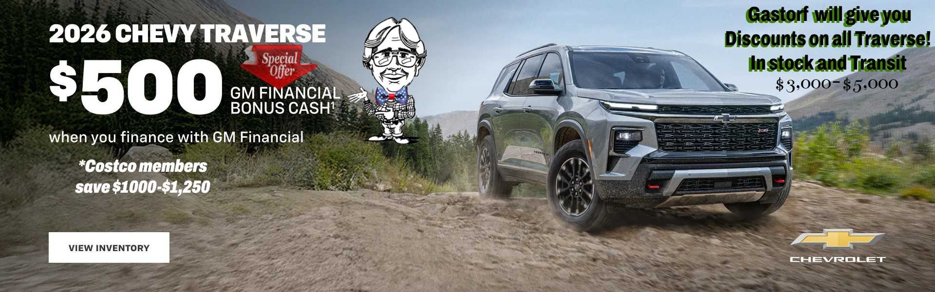 2026 Chevy Traverse. 1.9% APR For well-qualified buyers when