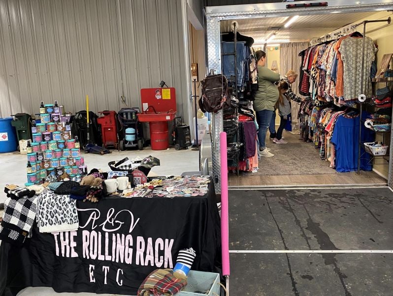 tables of items for sale