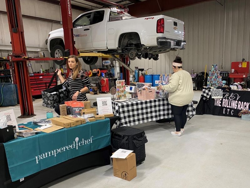 Shopping and truck on hoist