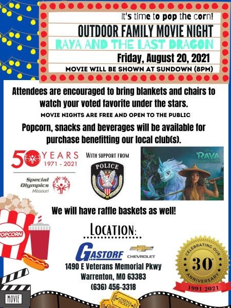 Watching a movie outdoors