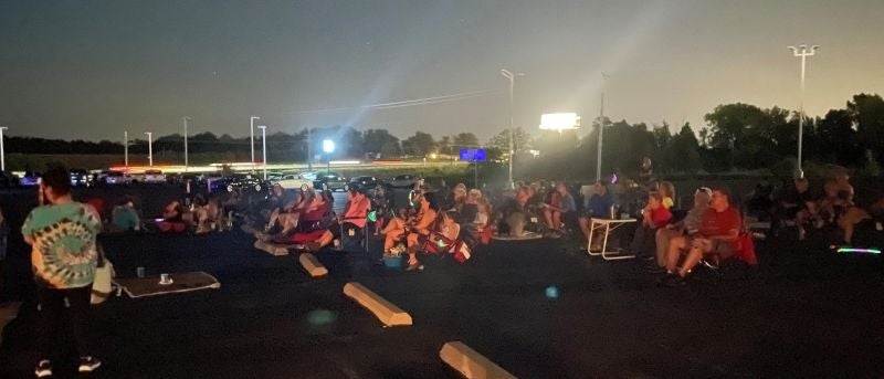 Watching outdoor movie